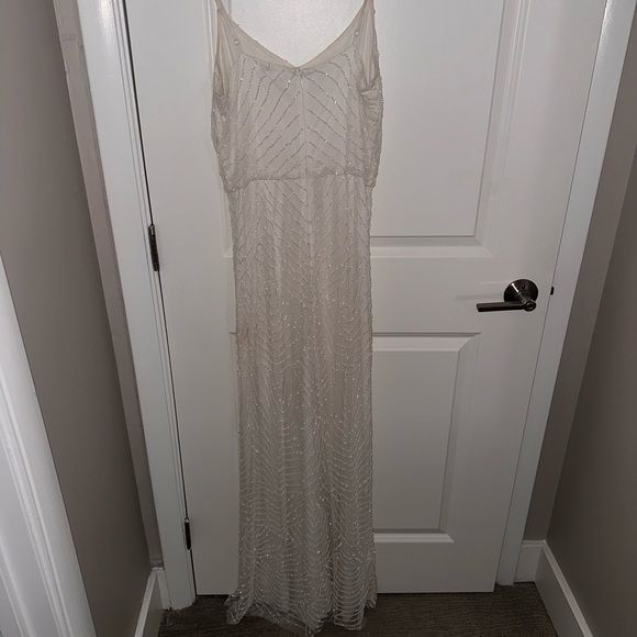 White beaded floor length lulus gown - Picture 5 of 5